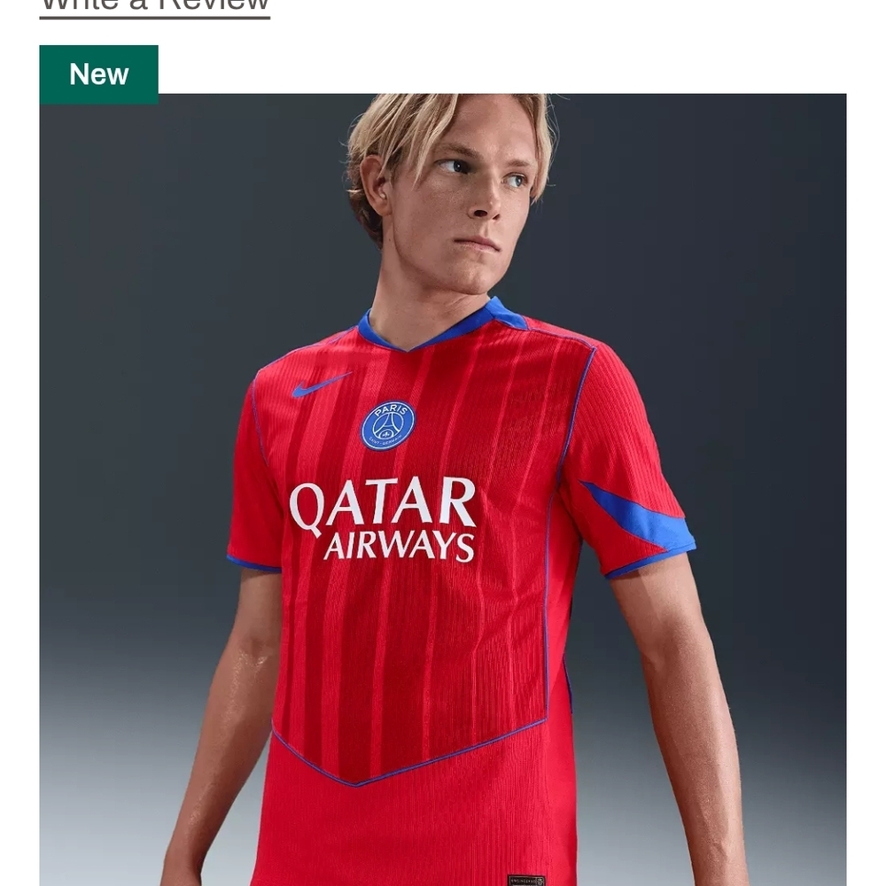 Nike Adult Paris Saint-Germain FC 2025-26 Red Third Authentic Jersey